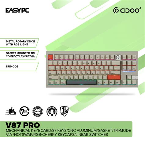CIDOO V75 Mechanical Keyboard 81 Keys Gasket Tri .